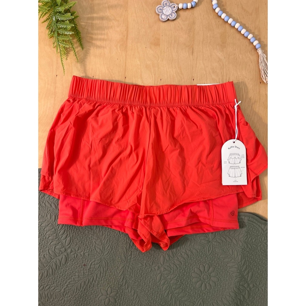 Blogilates Ruffle Athletic Shorts Size L NWT - Picture 2 of 6